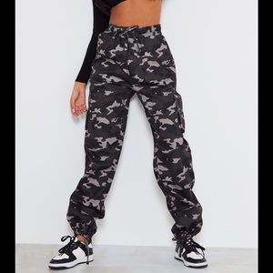 PrettyLittleThing | Drawstring Camo Cargo Pants (Tall)